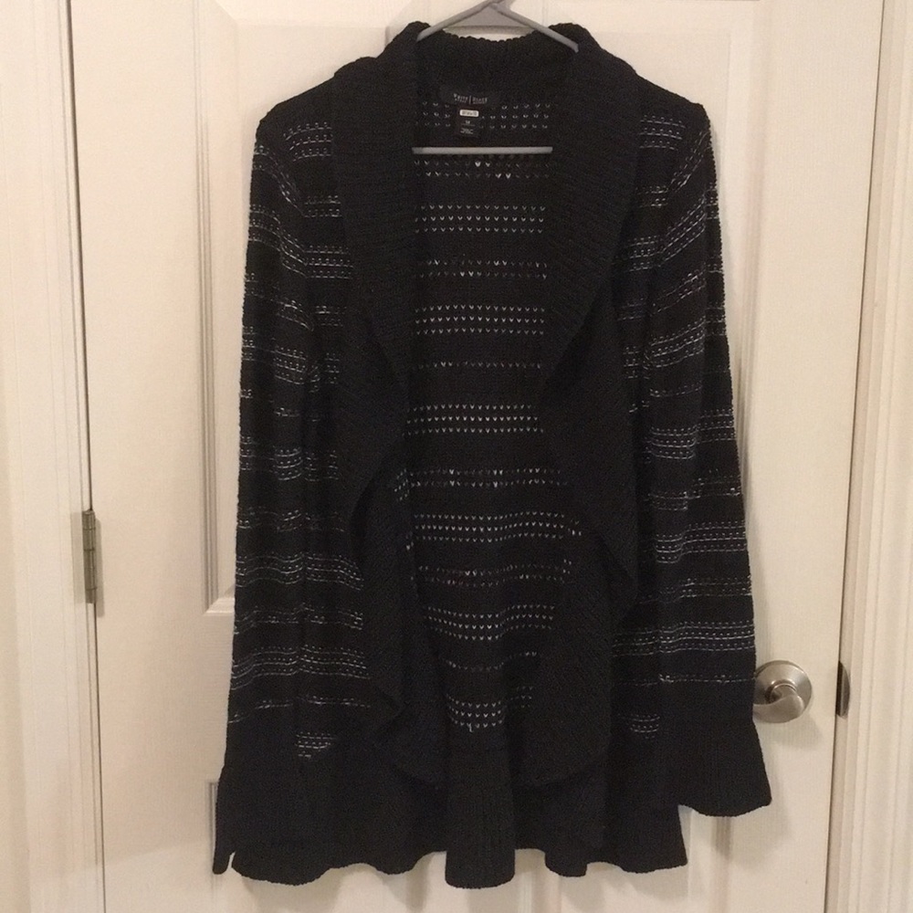 White House Black Market Ruffle Cardigan Sweater